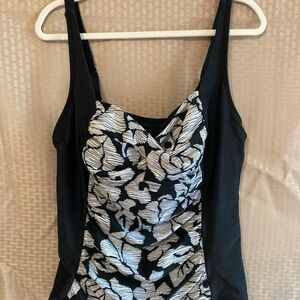 Black and Silver Floral Tank Top